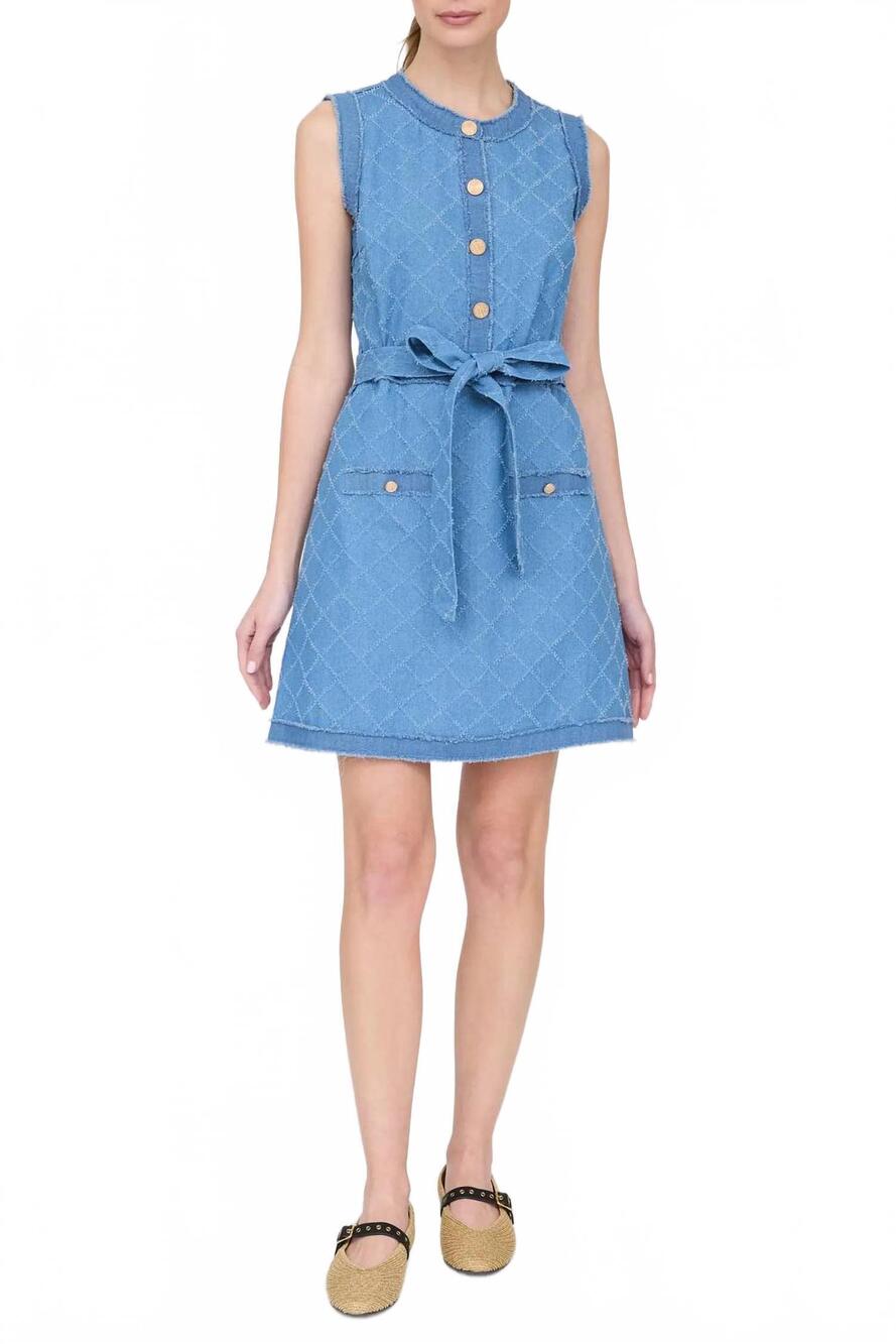 NEW ZOE AND CLAIRE ella denim jaquard dress in blue
